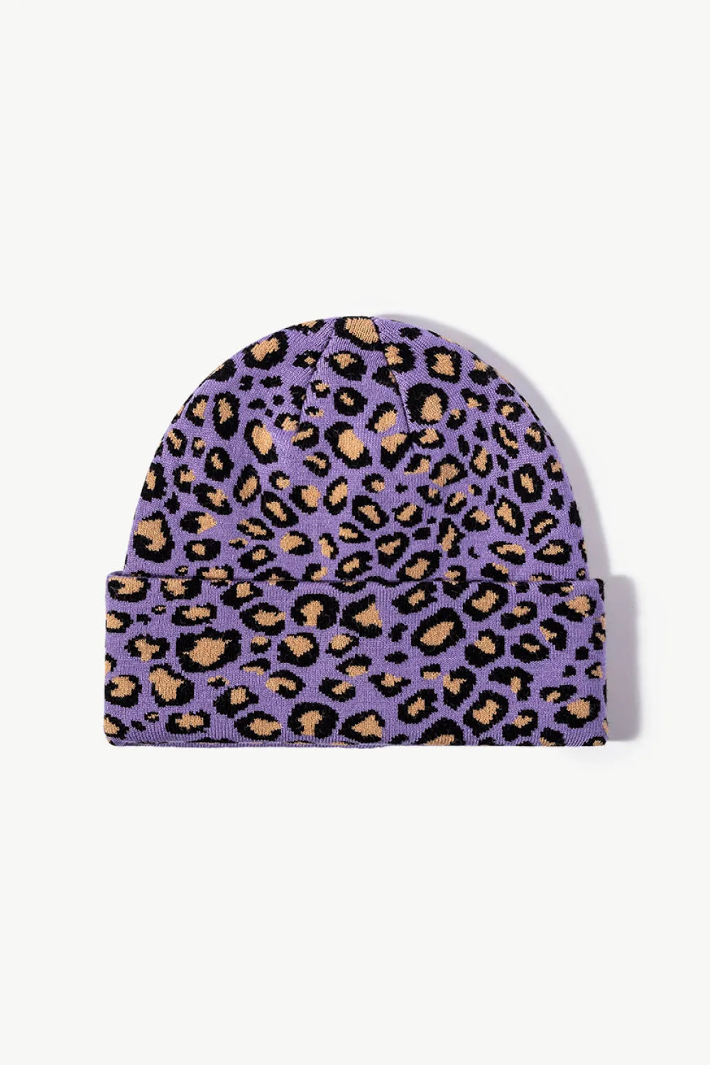 Leopard Pattern Cuffed Beanie - Wellen Fashion