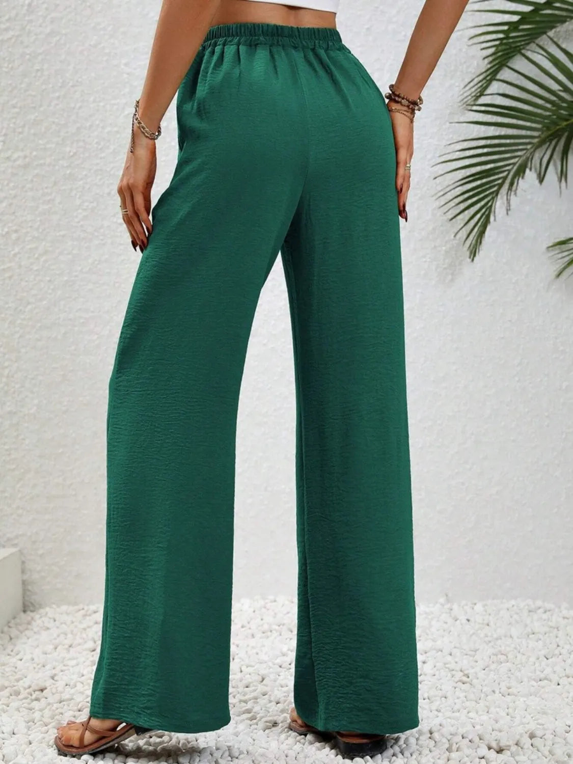 Wide Leg Drawstring Pants - Wellen Fashion