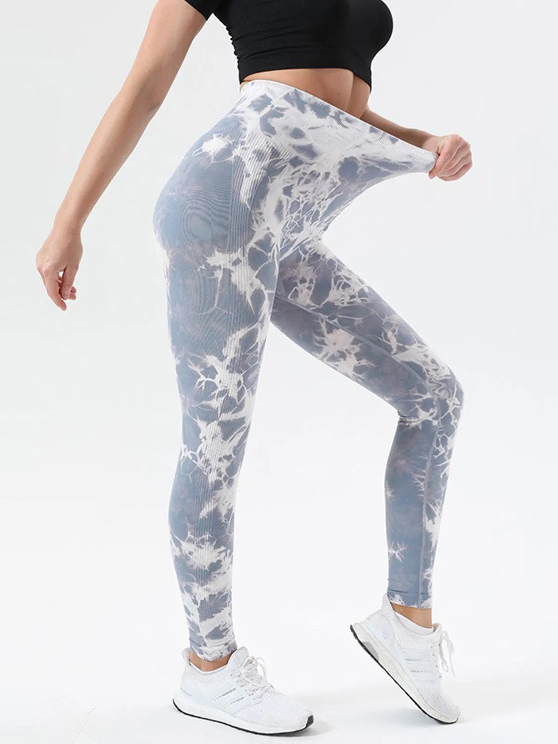 Tie-Dye High Waist Active Leggings - Wellen Fashion