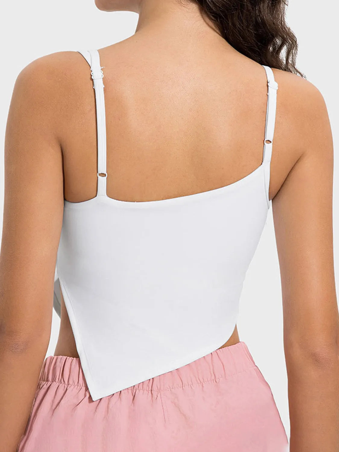 Millennia Slit Asymmetrical Neck Active Cami - Wellen Fashion