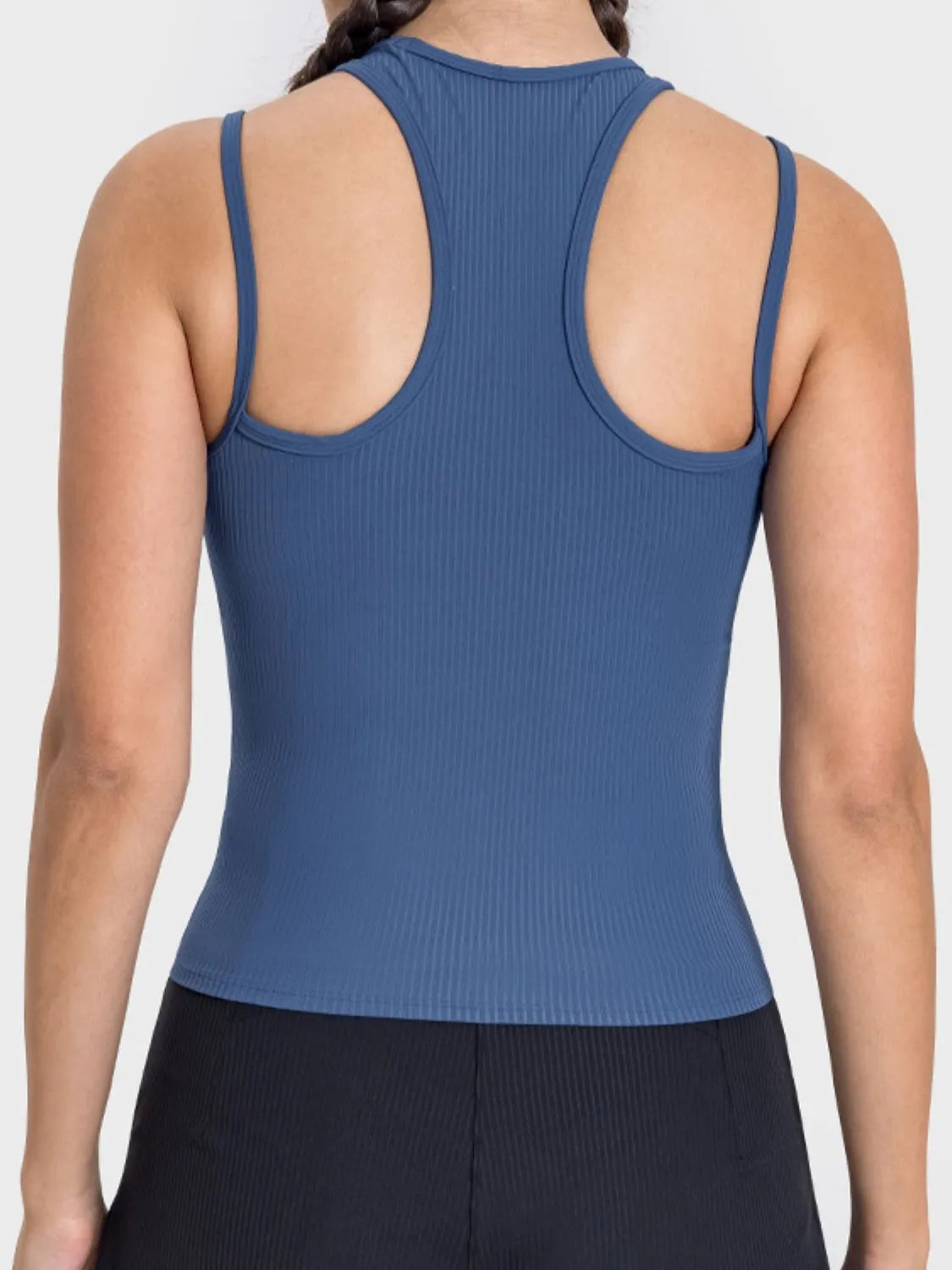 Millennia Cutout Round Neck Racerback Active Tank - Wellen Fashion