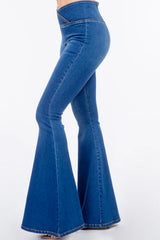 American Bazi High Waist Pull On Flare Jeans - Wellen Fashion