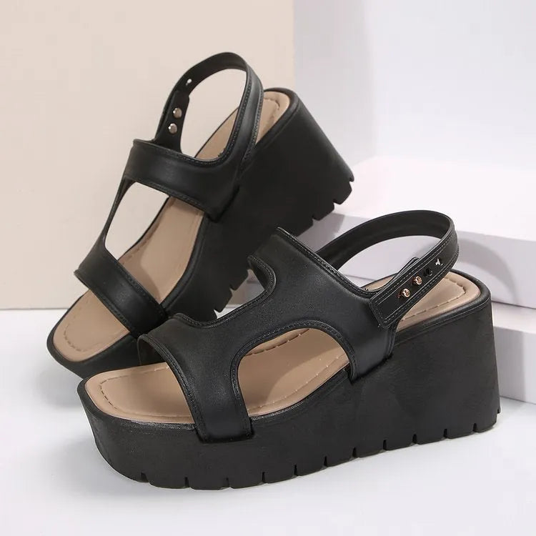 Open Toe Wedge Sandals - Wellen Fashion