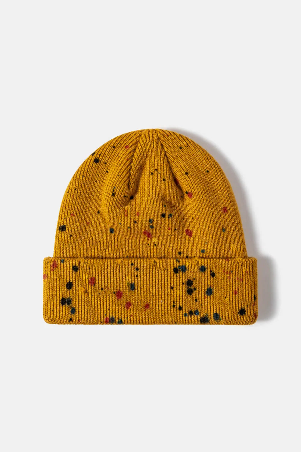 Confetti Rib-Knit Cuff Beanie - Wellen Fashion