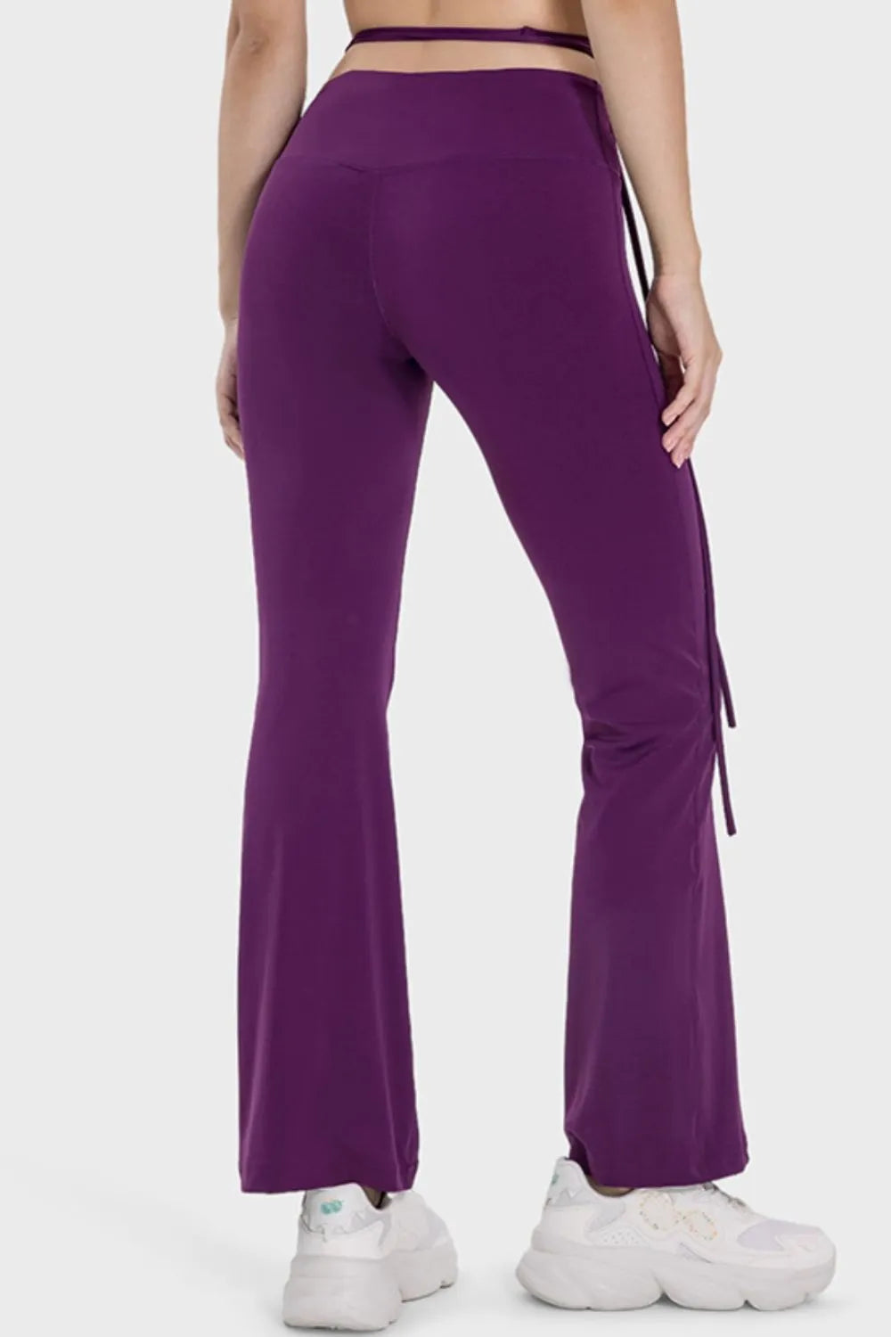 Millennia Tied Mid-Rise Waist Active Pants - Wellen Fashion