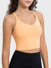 Millennia Crisscross Round Neck Active Tank - Wellen Fashion