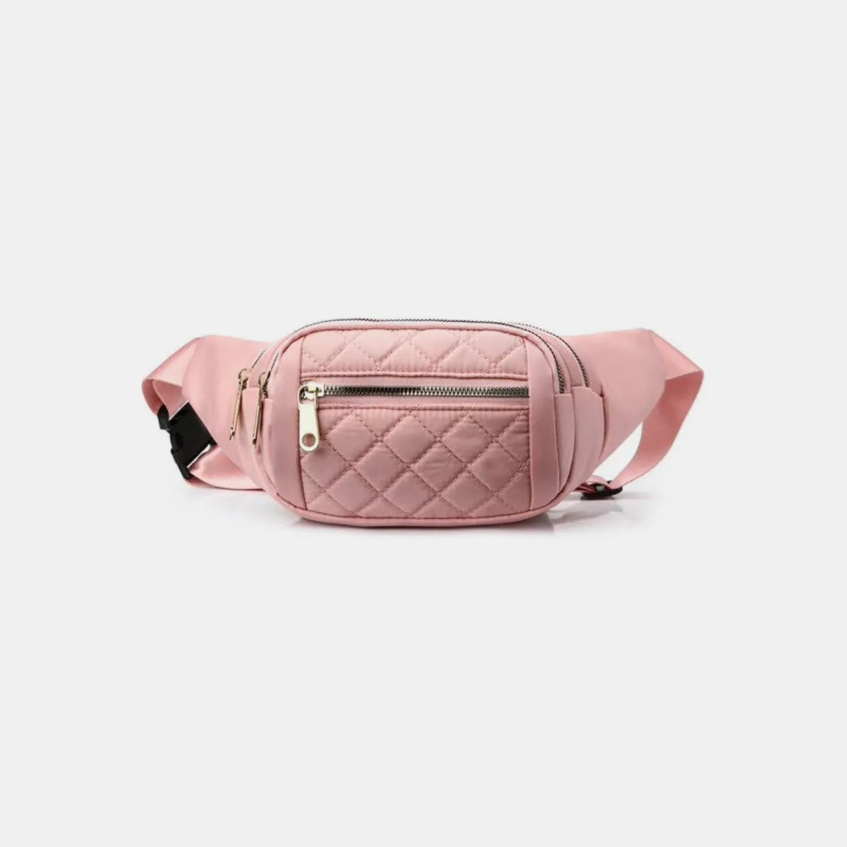 Zenana Quilted Multi Pocket Waist Belt Bag - Wellen Fashion