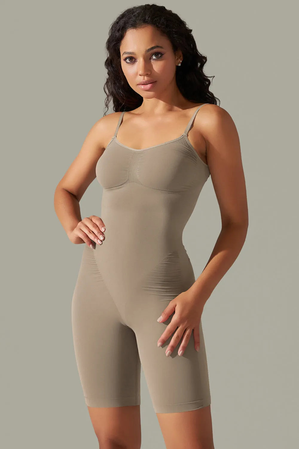 Spaghetti Strap Active Romper - Wellen Fashion