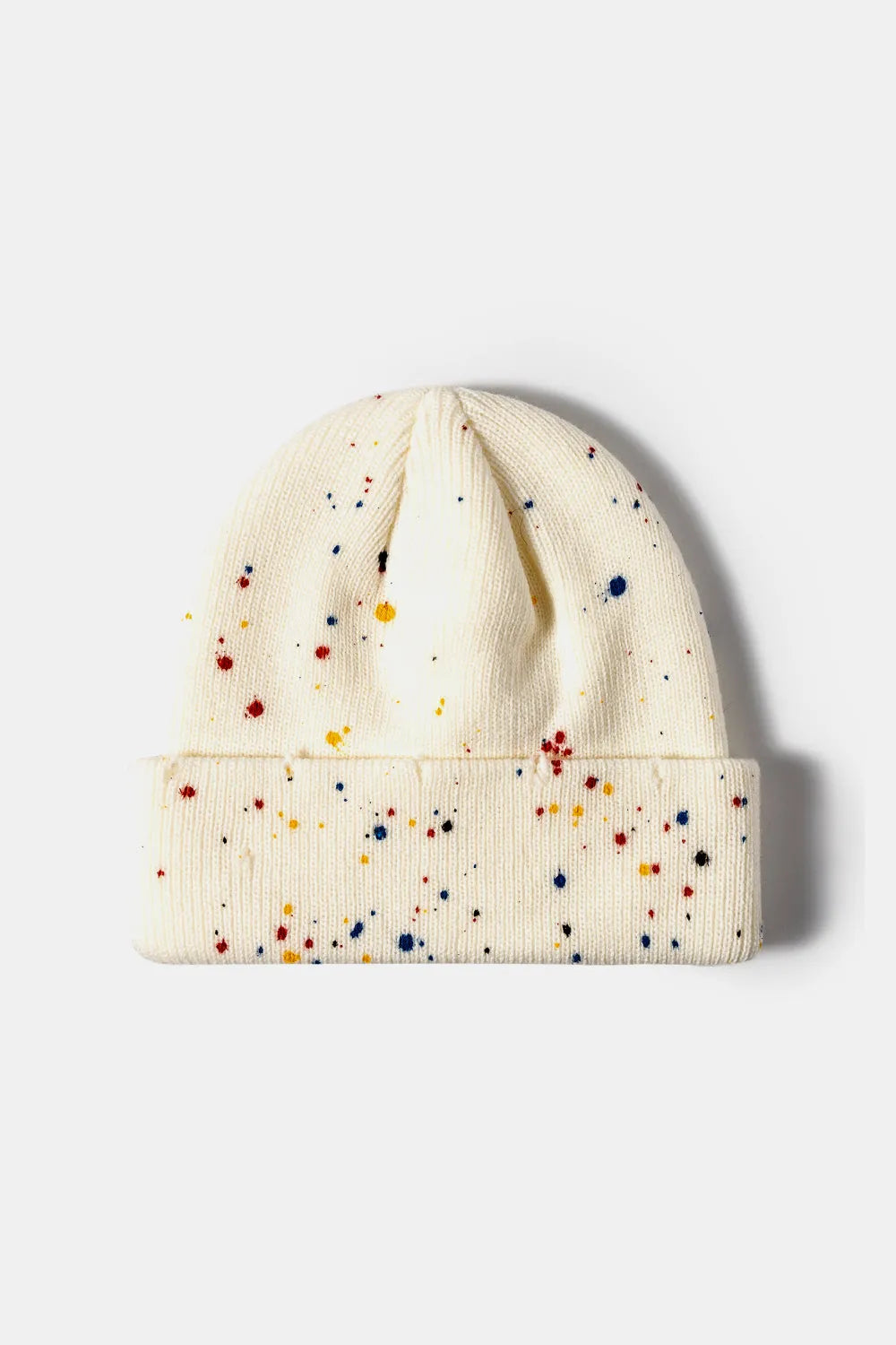 Confetti Rib-Knit Cuff Beanie - Wellen Fashion