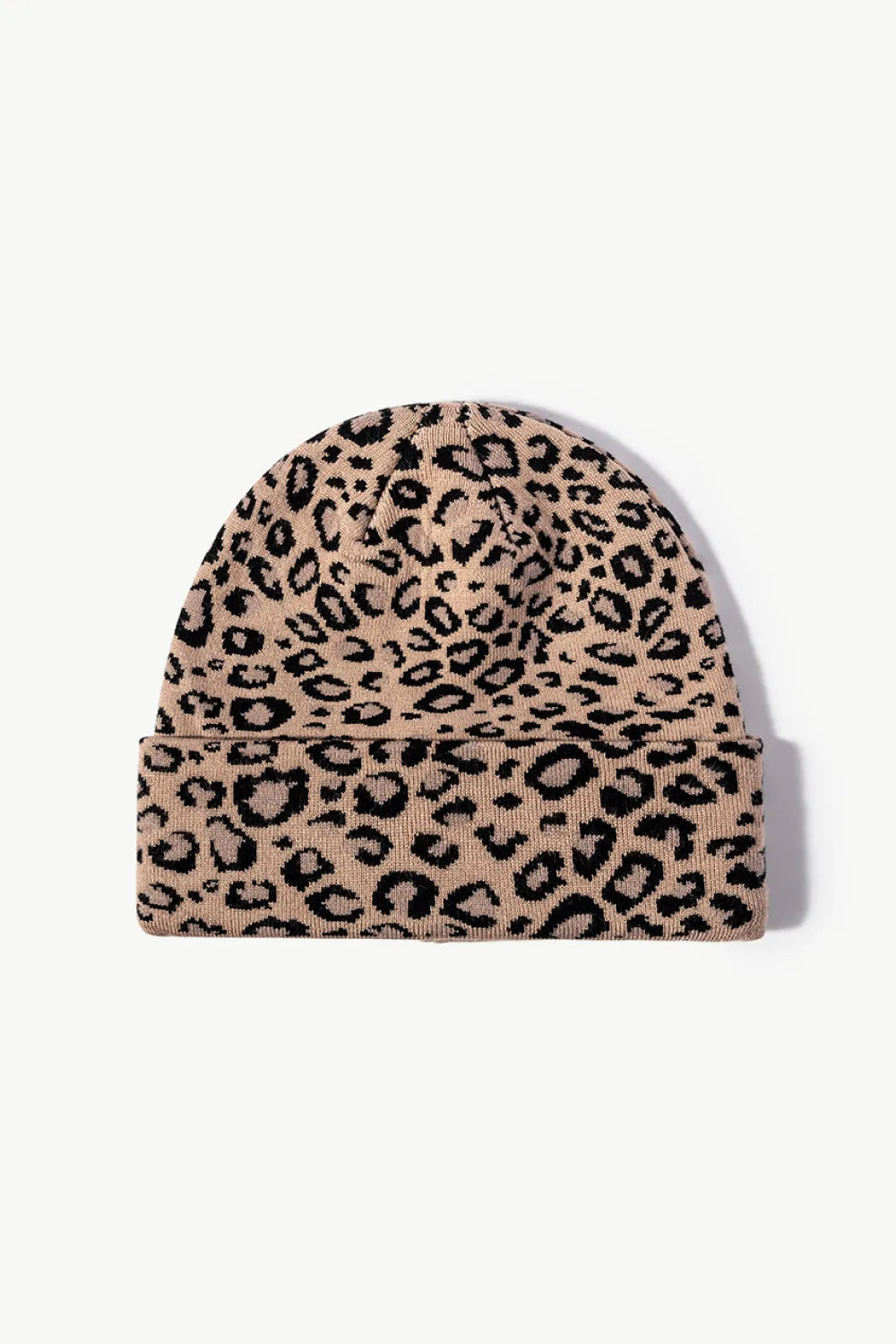 Leopard Pattern Cuffed Beanie - Wellen Fashion