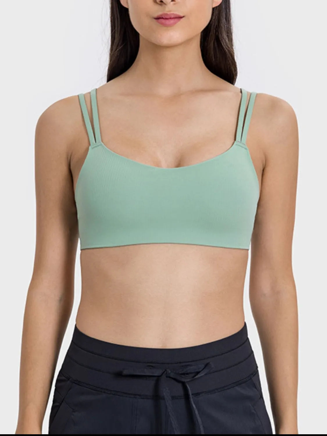 Millennia Scoop Neck Double Strap Active Cami - Wellen Fashion