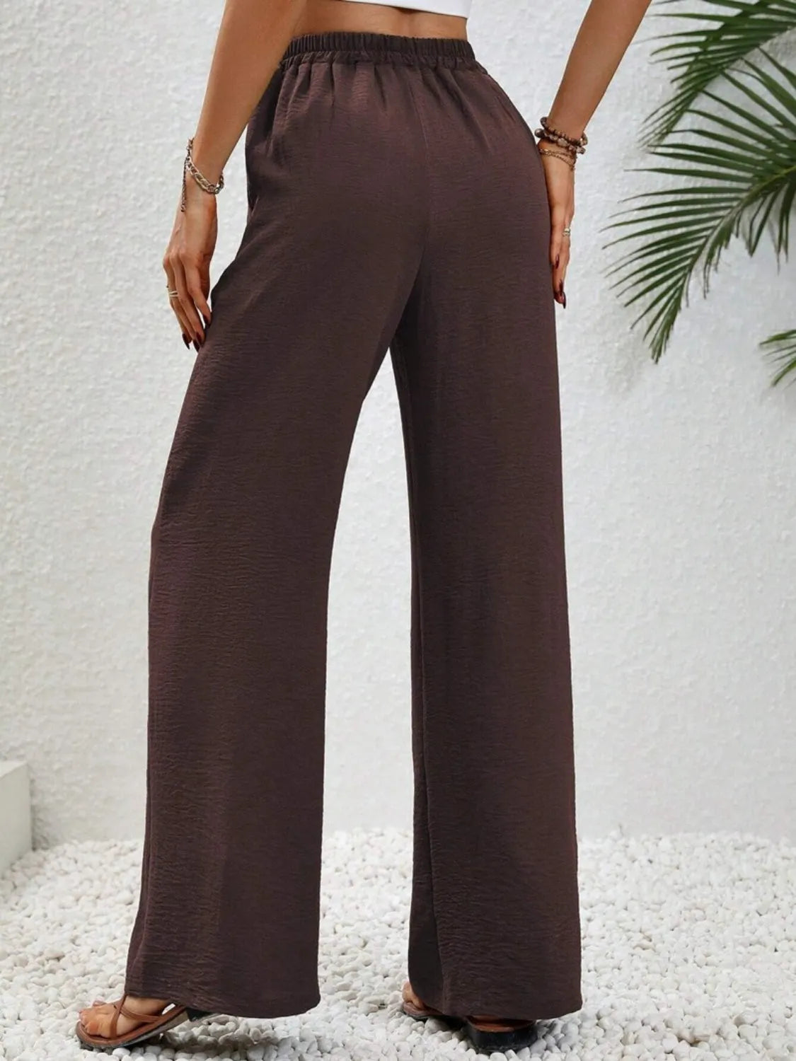 Wide Leg Drawstring Pants - Wellen Fashion