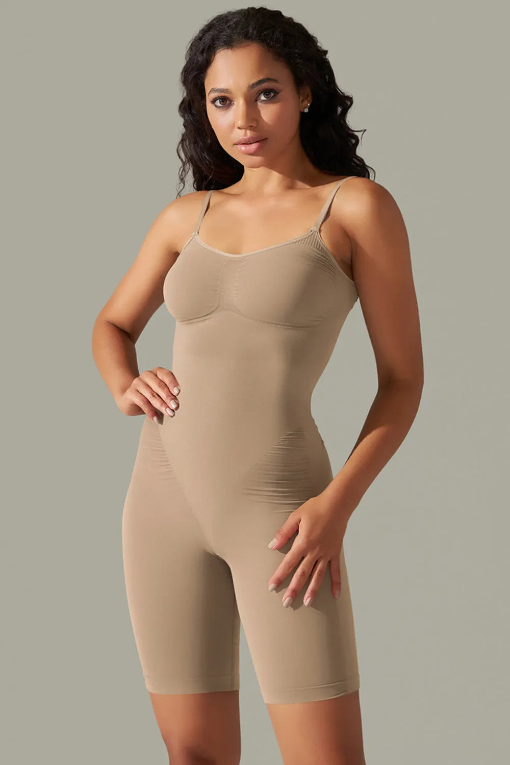 Spaghetti Strap Active Romper - Wellen Fashion