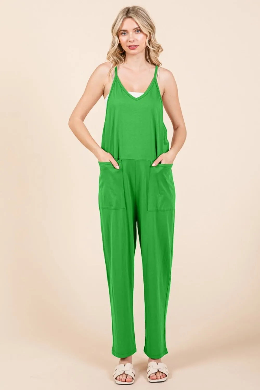 Culture Code Full Size Sleeveless Jumpsuit with Pockets - Wellen Fashion