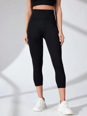 High Waist Cropped Active Leggings - Wellen Fashion