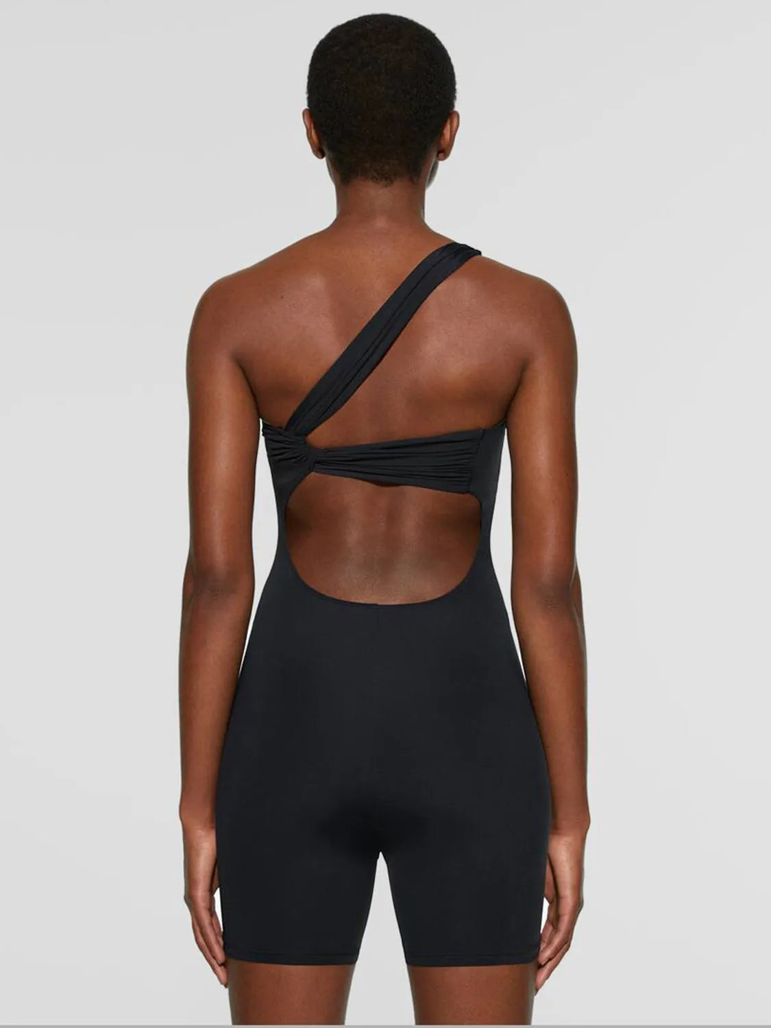 Single Shoulder Active Romper - Wellen Fashion