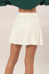 HYFVE High Waist Knit Pleated Flare Mini Skirt - Wellen Fashion