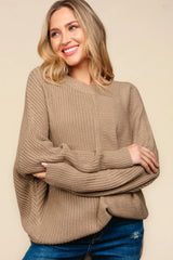 Haptics Full Size Side Slit Texture Asymmetric Sweater - Wellen Fashion