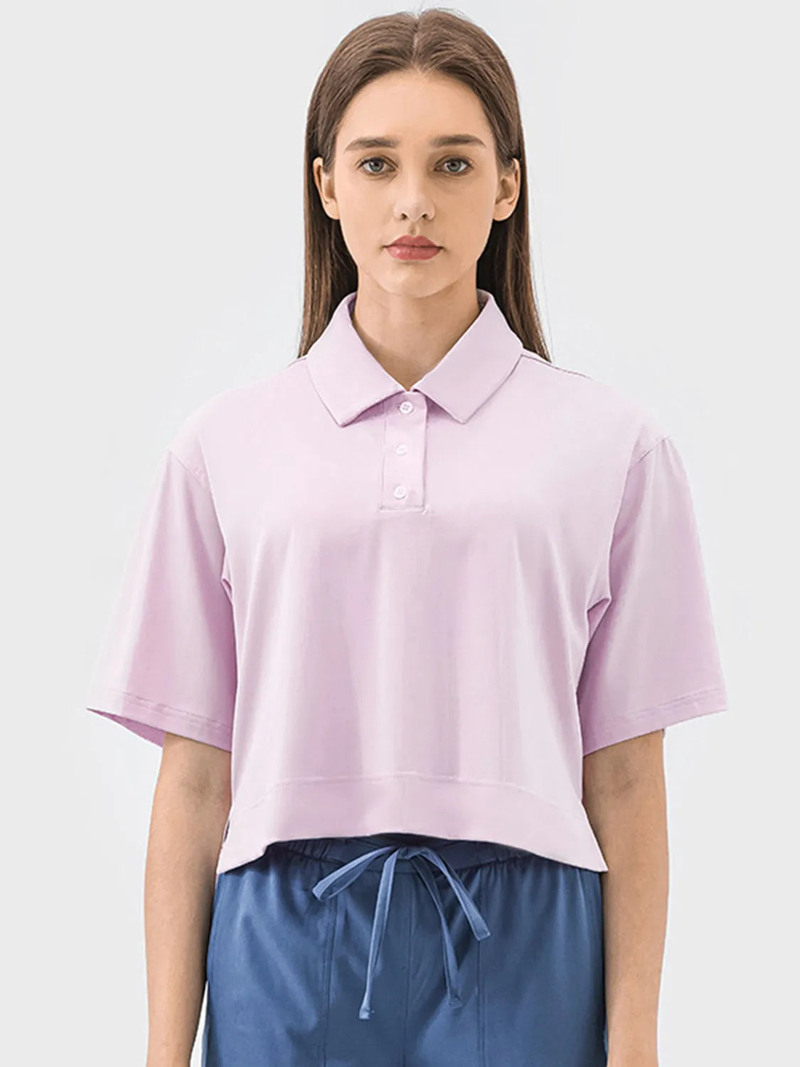 Millennia Half Button Short Sleeve Active T-Shirt - Wellen Fashion