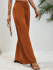 Wide Leg Drawstring Pants - Wellen Fashion